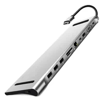 USB C док-станция алюминиевый многопортовый к HDMI/VGA/Mini DP/SD/RJ45/USB3.0/USB-C Женский конвертер для MacBook Chromebook Pixel