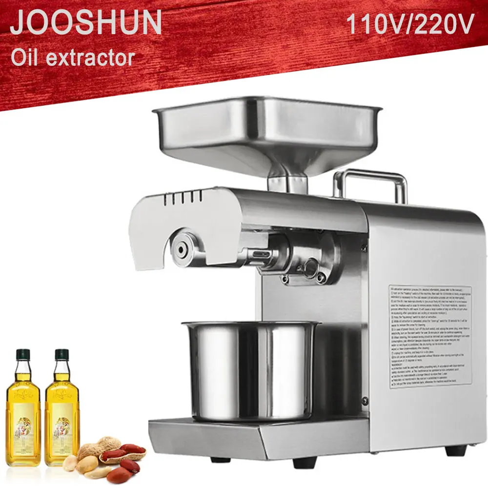 

AC110V-240V Stainless Steel Commercial Home Oil Extractor Expeller Pressed Oil Press Machine Screw Cooking Oil Machine