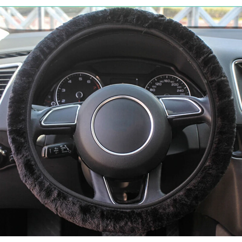 

1 PCS Car Soft Steering Wheel Cover 35CM-40CM Accessories Auto Interior Car Decoration Warm Plush Steering Wheel Cover Winter