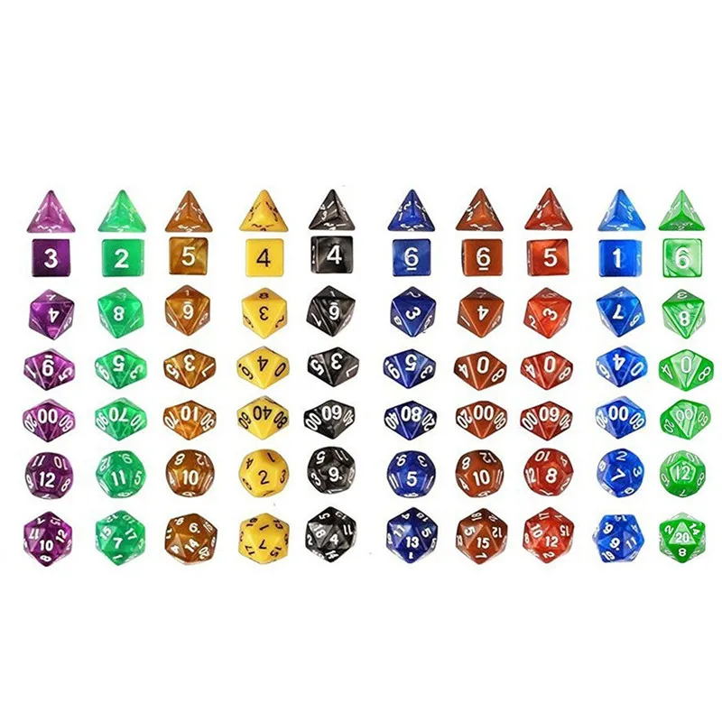 Настольные игры игральные кости 20 комплектов 4D 6D 8D 10D 12D 20D+ 20 мешков 140 шт многогранные кости 20 комплектов для подземелья и драконов DND RPG MTG