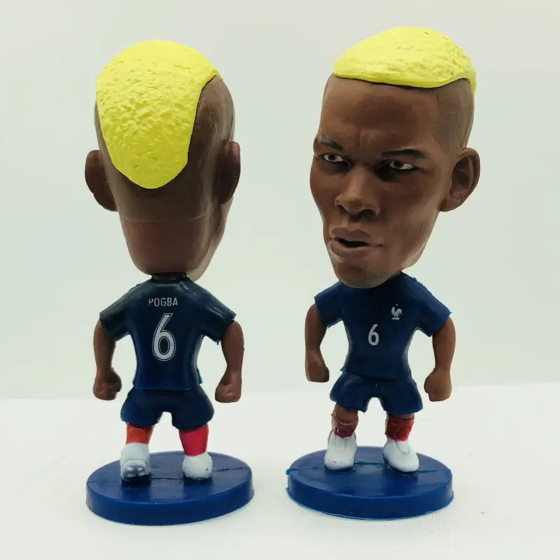 

Soccerwe Pogba Doll 2016 Series France 6# National Team Blue Kit Midfielder Figurine 2.6 Inches Height Resin