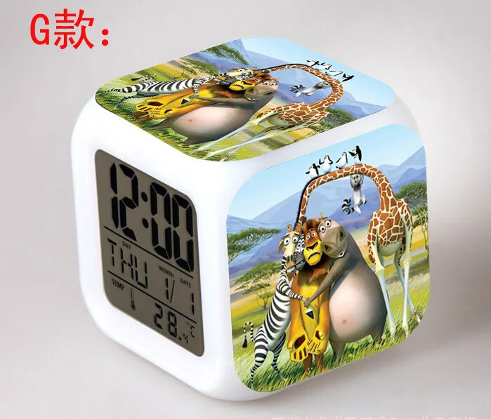 The Penguins Of Madagascar Led 7 Color Flash Digital Alarm Clocks Kids