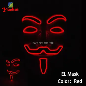 

2020 NEW Arrive 10 COLOR lighting V or Vendetta EL mask Party Mask for party halloween and christmas By 3V Sound Active Driver