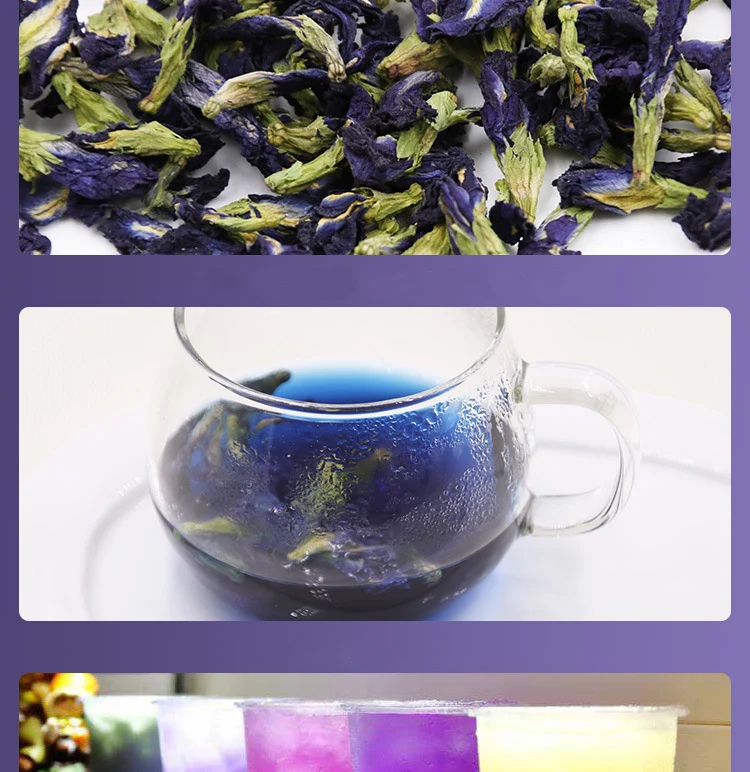 Чайный набор, кухонный чай,, 100 г, 500 г, 1500 г, чай Clitoria Terna, сухой цветок, тайская бабочка, Горох, чай, витамин А, чашка, комбинация