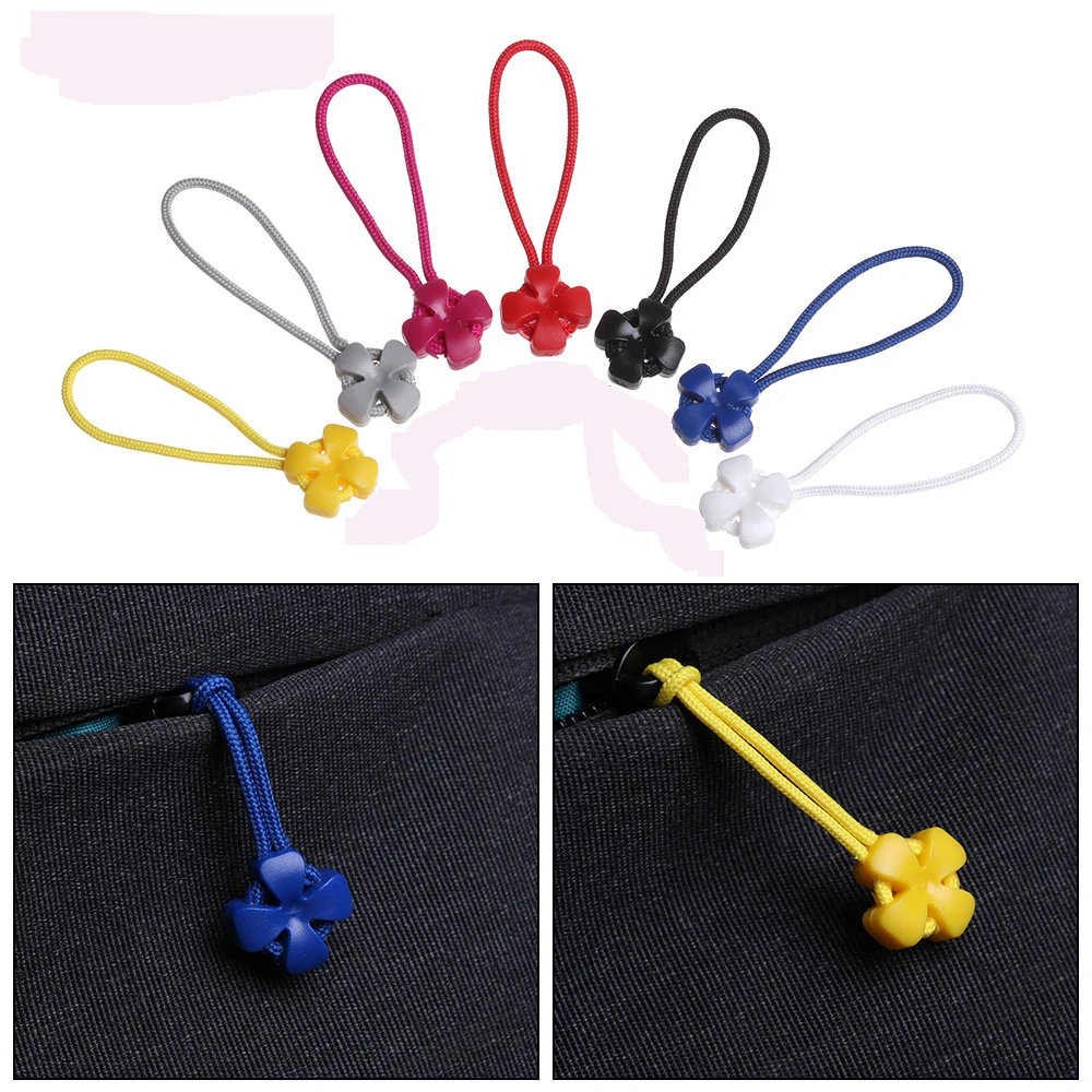 

5pcs Zipper Pull Puller End Fit Rope Tag Fixer Zip Cord Tab Replacement Clip Broken Buckle Travel Bag Suitcase Clothes Tent