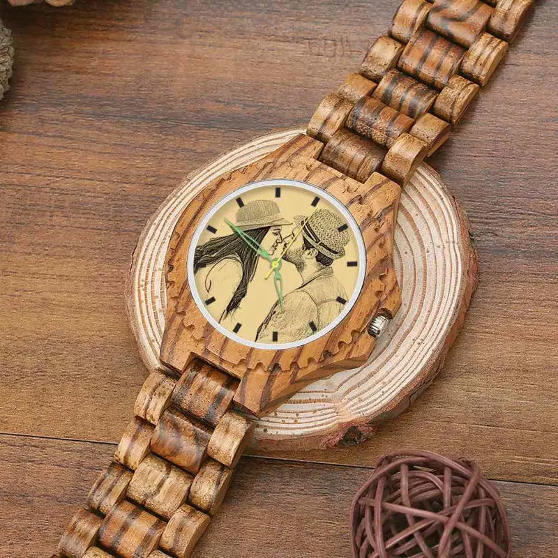 

Men's Engraved Wooden Photo Watch Wooden Strap Personalized Custom Design Print on Demand Dropshipping Shopify