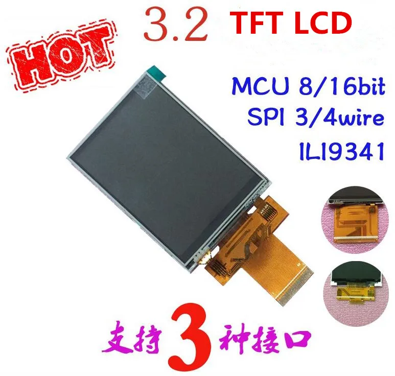 NoEnName_Null 3.2 inch TFT LCD touch screen ILI9341 MCU 8 bit 16 bit SPI 3/4 line-in Screens 