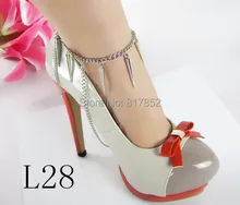 FREE SHIPPING STYLE L28 Women Small Rivets Chain Silver Ankle Chain Jewelry 2 colors