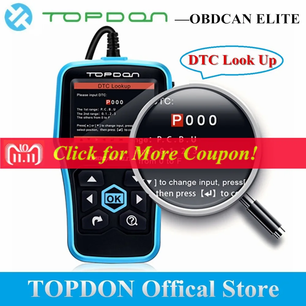 

TOPDON Ultrascan OBDCAN ELITE Diagnostic Tool EOBD ABS SRS Code Reader Scan Tool OBD2 Scanner Car Full OBDII OBD 2 II Function