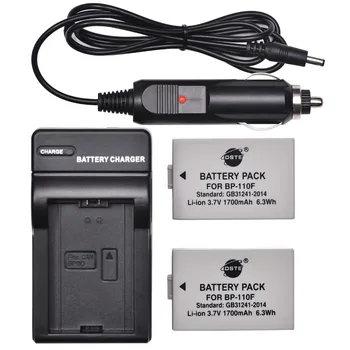 

DSTE 2PCS BP-110F Rechargeable Battery + Travel and Car Charger for Canon HF R26 R28 R206 R20 R21 R200 XF105 DSLR Camera
