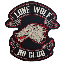 Lone Wolf мотоцикл патч Байкер нет Клубная мотоциклетная бесплатно Rider патч назад наклейка рок и панк значок пользовательские термоклейкие для одежды эмблема