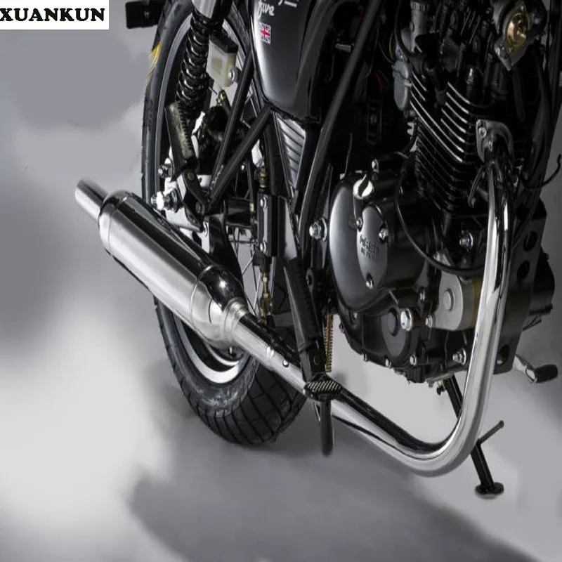 

XUANKUN Cafe Racer 125/200 Motorcycles Electroplated Torpedo Exhaust Pipe Muffler Full Range