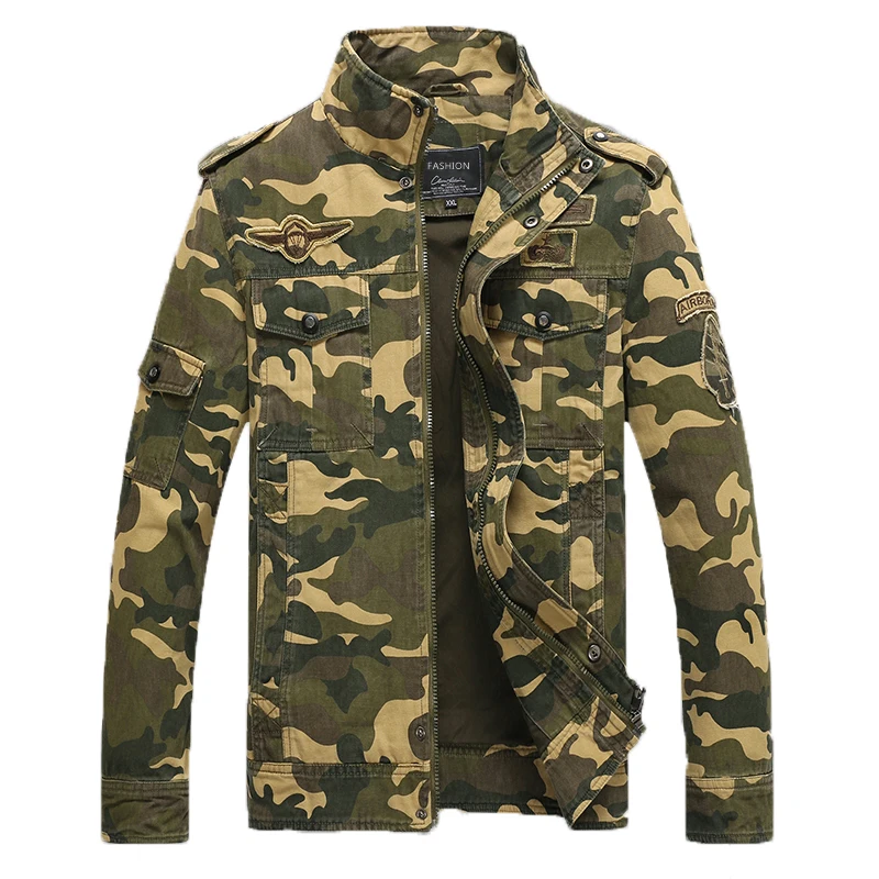 

Men Jacket Jean Military Camouflage Army Soldier Cotton Air Force One Male Clothing Bomber Jacket Men Winter Jackets Coat 2019