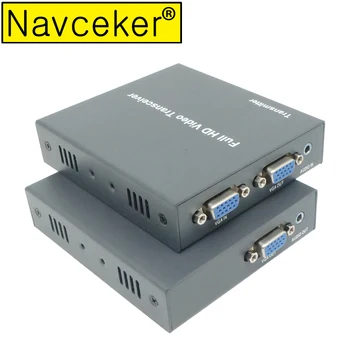 

2020 VGA Extender RJ45 Over TCP IP with 3.5 mm External Stereo Audio & Loop Out 1080P Ethernet VGA Extender By Cat5 Cat5e Cat6