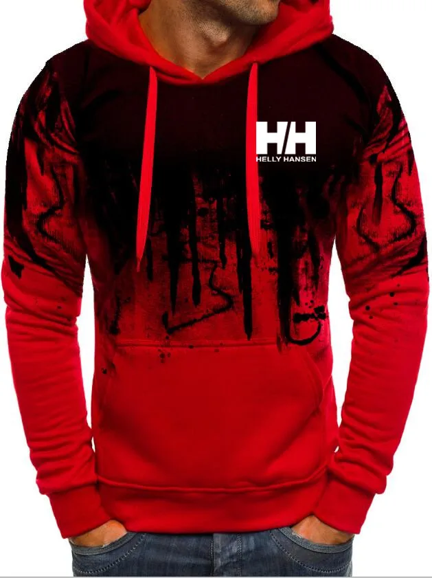 

Mens Long Sleeve Sweatshirt 2019 New Fall HELLY HH Up Hoodie Jacket Casual Gym Hooded Coats Top Fitness Sports Outwear