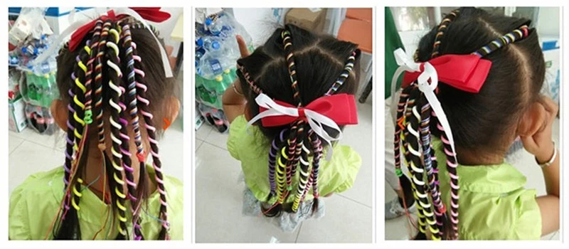 6 шт., милые модные Спиральные заколки для волос для девочек, бигуди для волос, сделай сам, для детей, для девочек, для мам, для волос, коса, наклейка, аксессуары для волос