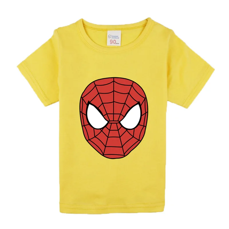 Новинка года; детская футболка с короткими рукавами с рисунком Человека-паука для мальчиков и девочек; хлопковая Футболка; детская одежда; футболки