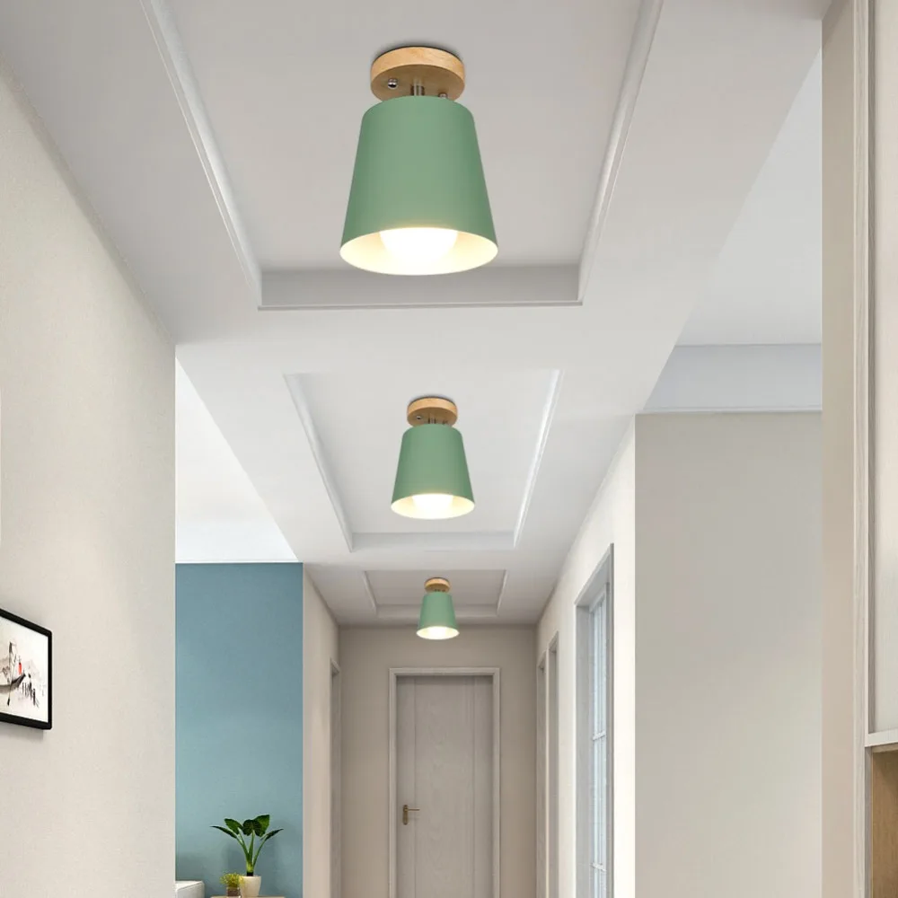  LED Ceiling Light Iron Wood ceiling lamps Nordic Modern Ceiling Lamp for Living Room Bedroom Decora - 32951884811