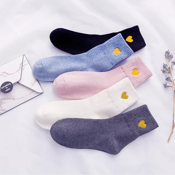 

1Pair Hot Sale Cotton Red Heart College Style Fashion Casual Comfortable Female Socks Clothing Accessories