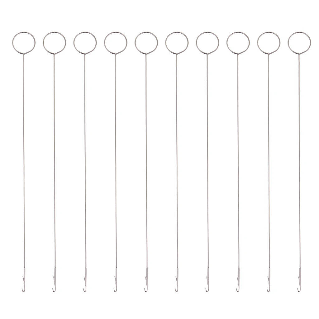 Pack of 10 Latch Hook Eye Loop Turner for Button Loops,Frog Closures String Belts