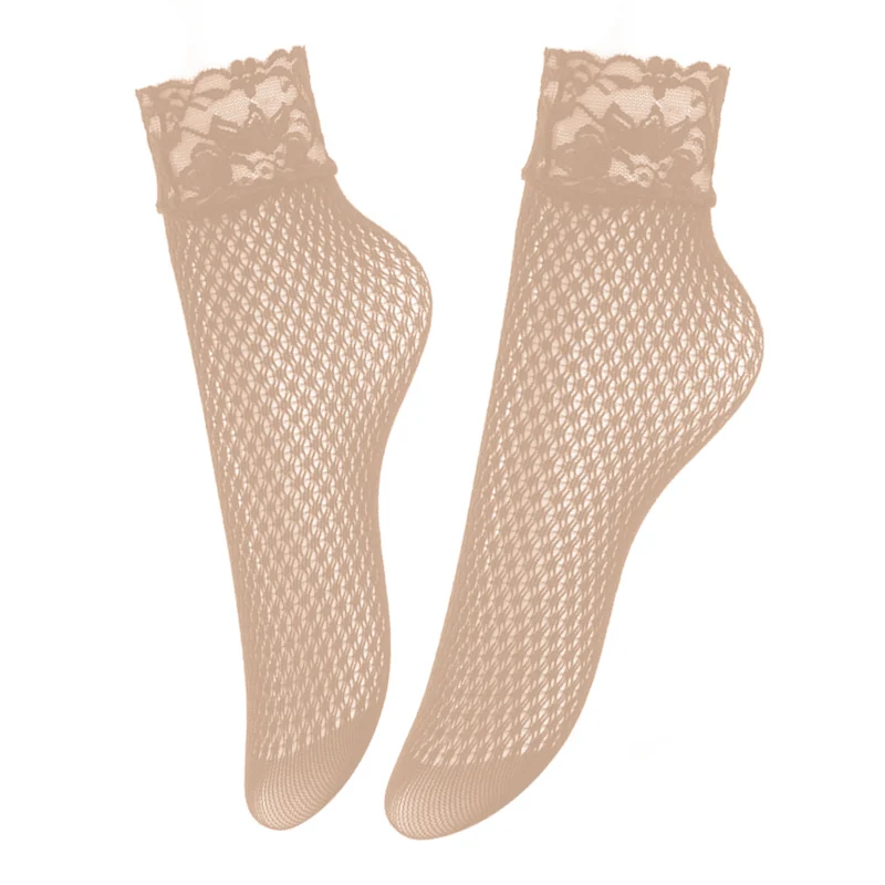 Прозрачные короткие кружевные носки женские летние винтажные Лолита с оборками лодыжки носки эластичные женственная сетчатая прозрачная носки нейлон шелк Skarpetki