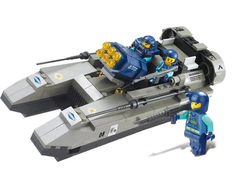 Outer space Sci Fi Police Building Blocks playmobil Educational Assembling boat Toys best gifts 