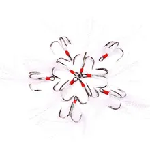 100 шт. бренд рыболовный крючок 2#-8# рыболовные крючки из высокоуглеродистой стали тройные Крючки с пером круглый тройной морской окунь