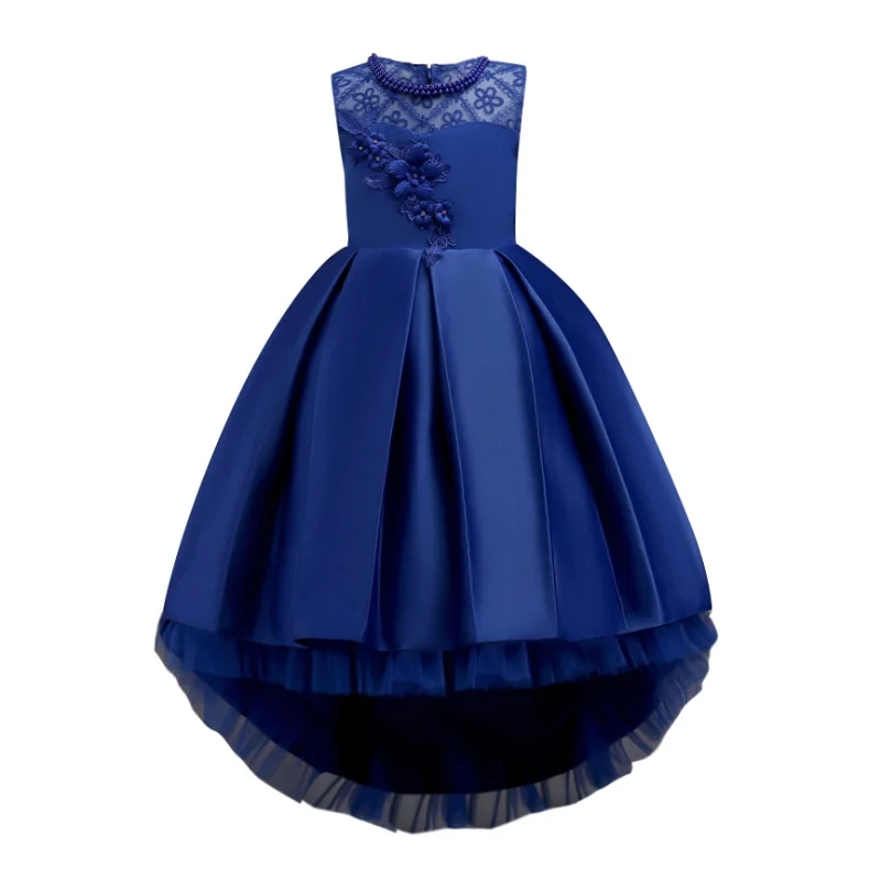 2018 Formal Wedding elegant Dress For Girl Flower Lace Gowns Kids Girl Princess Dress High