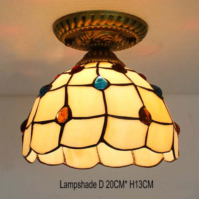 Средиземноморский ретро винтажный турецкий потолочный светильник E27 лампа ручной работы мозаичный цветной стеклянный светодиодный светильник для коридора, балкона, входа - Цвет корпуса: 10 D20CM