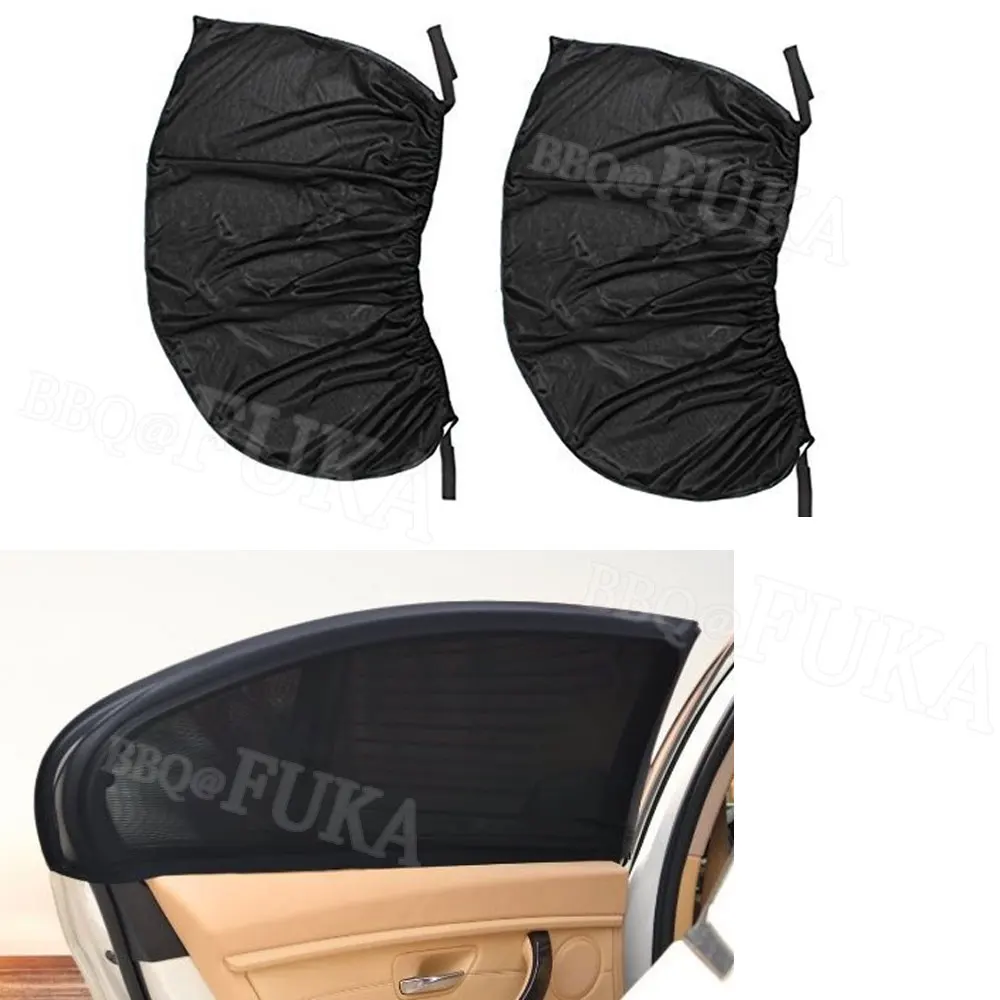 2x Front Car Door Window Cover Sun Visor Shade Mesh Shield Sunshade UV Protector