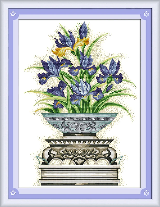 

new Flower arrangement DMC cross stitch kits 14ct white 11ct print on canvas embroidery set sewing hand made crafts home decor
