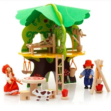 Дети DIY деревянные головоломки Многофункциональный Дерево кукольный дом Ролевые игры Игрушка развивающая-пазл животного головоломки для дня рождения/Рождественский подарок