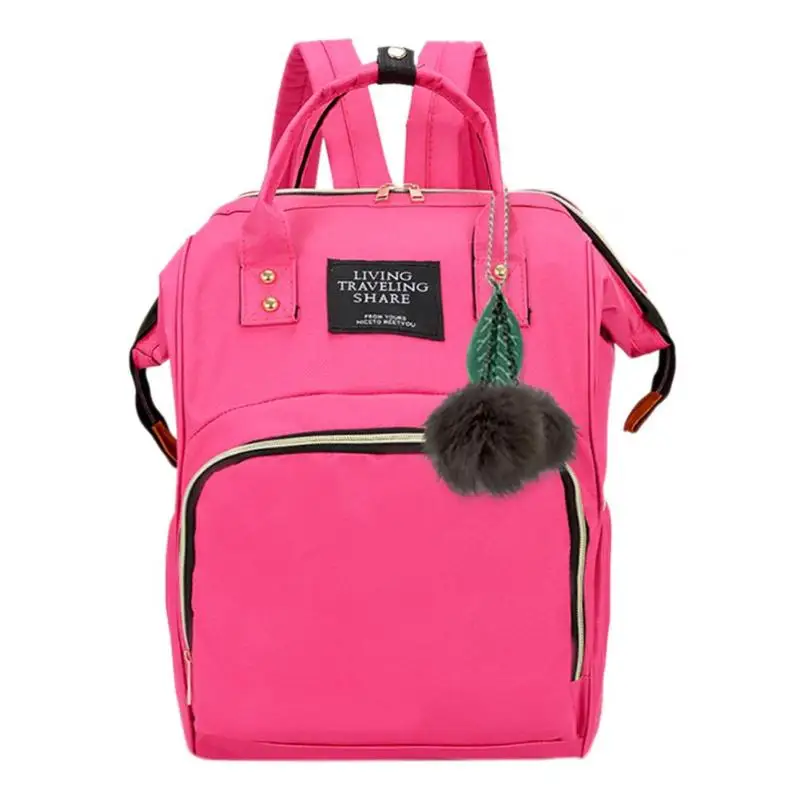 Повседневный вместительный рюкзак, однотонный цвет, для мамочек для ухода за ребенком, дорожные рюкзаки, большие детские подгузники для кормления, школьные сумки для девочек - Цвет: Арбузно-красный