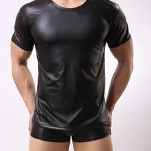 Сексуальное женское белье, Европейский сексуальный ПВХ резиновый латекс, Мужская футболка, эротический гей жилет, подтяжки, фетиш, X6612