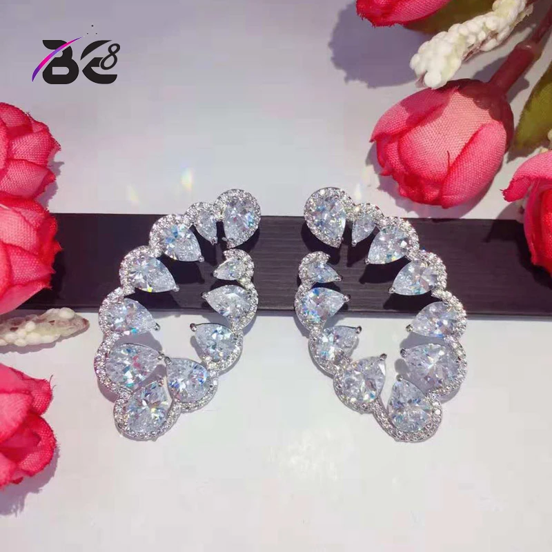 

Be 8 Micro Cubic Zirconia Pave Luxury Women Stud Earrings Pendientes Female Fashion Jewelry Aretes De Mujer Modernos E815