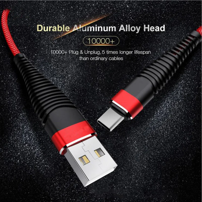 

USB 3.1 TYPE C Cable 2A Fast Charging Data Braided Cord fit for xiaomi note 2 3 4 5 MI A1 A2 5 5S 5C 6 6X 8 SE max 2 3 mix 2 2S