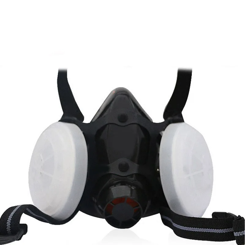 

Silicone double filter box anti - virus half - mask double - tube filter - type gas mask