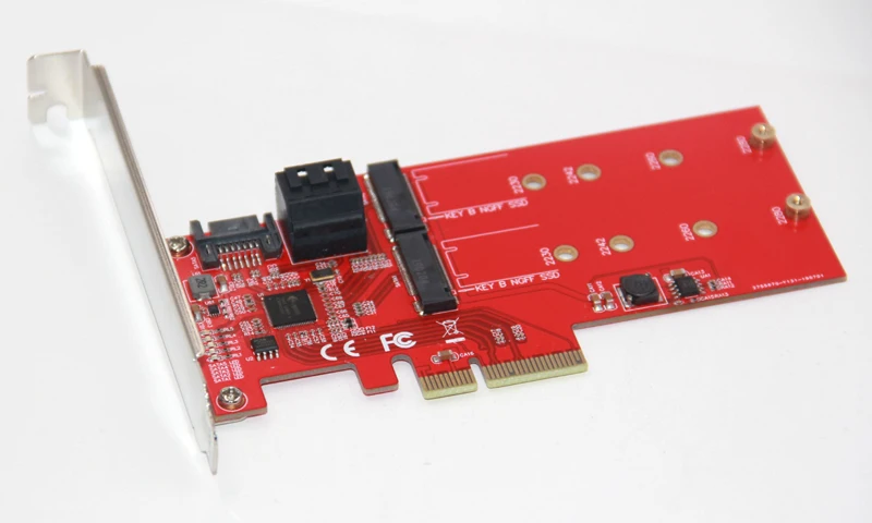 M2 SATA Raid контроллер карты PCI Express X4 на 2 порта SATA 3,0 6 Гбит/с+ 2 порта M.2 NGFF SSD B Ключ Поддержка RAID0 RAID1 AHCI режим