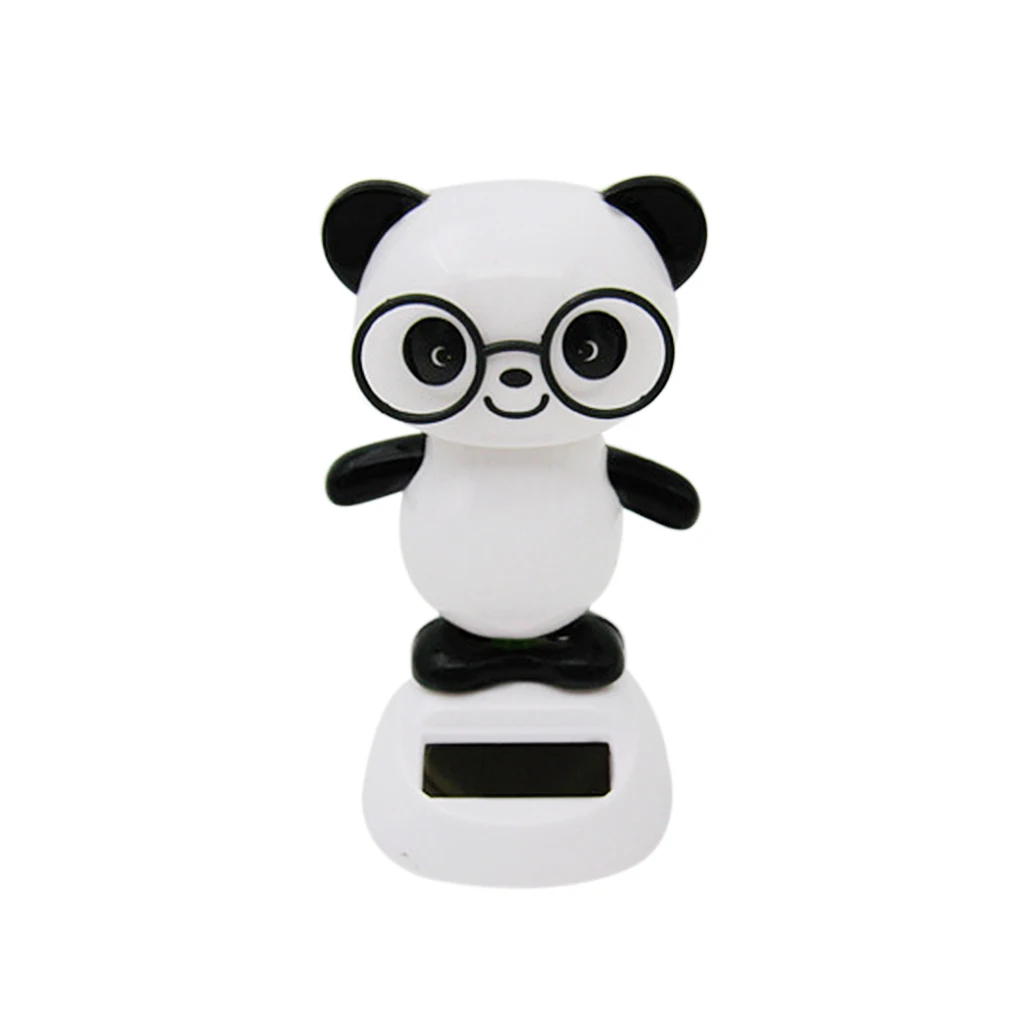 Solar Operated Toy Dancing Bobbleheads Panda Ornament Animal Figure Car Home Decor Tabletop Desk Office Display