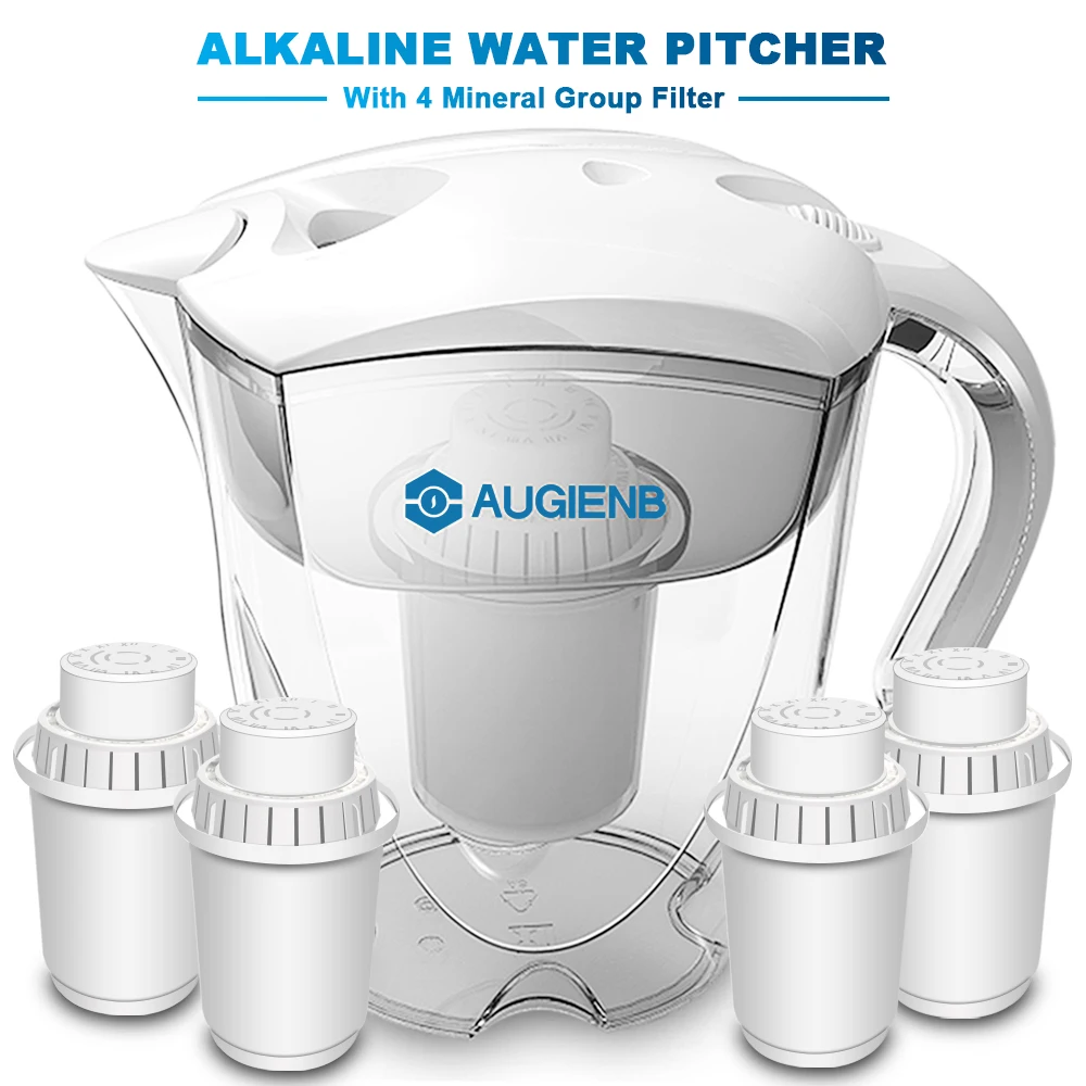 

Alkaline Water Pitcher Ionizer Long-Life Filters - Water Filter Purifier Filtration System - High pH Alkalizer - 3.5L