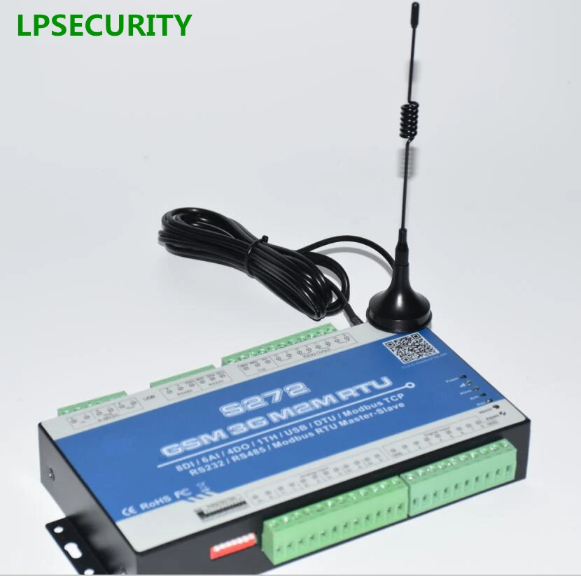 LPSECURITY 2G GSM rtu, S272 с RS232 RS485 USB 8DIN 6AIN 4DO 1 Температура вход (это 2G версия)