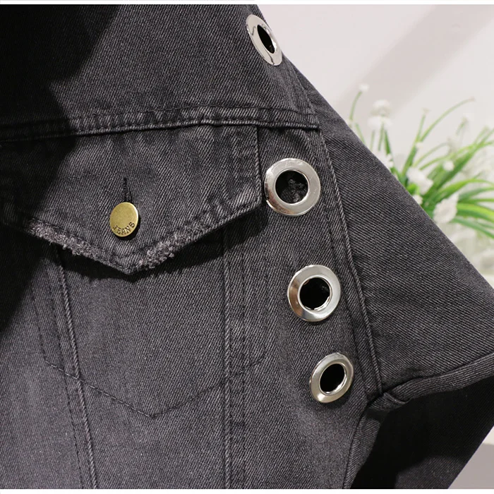 Черная джинсовая женская куртка весна осень новая модная короткая куртка с рукавом летучая мышь женская джинсовая куртка повседневная женская верхняя одежда
