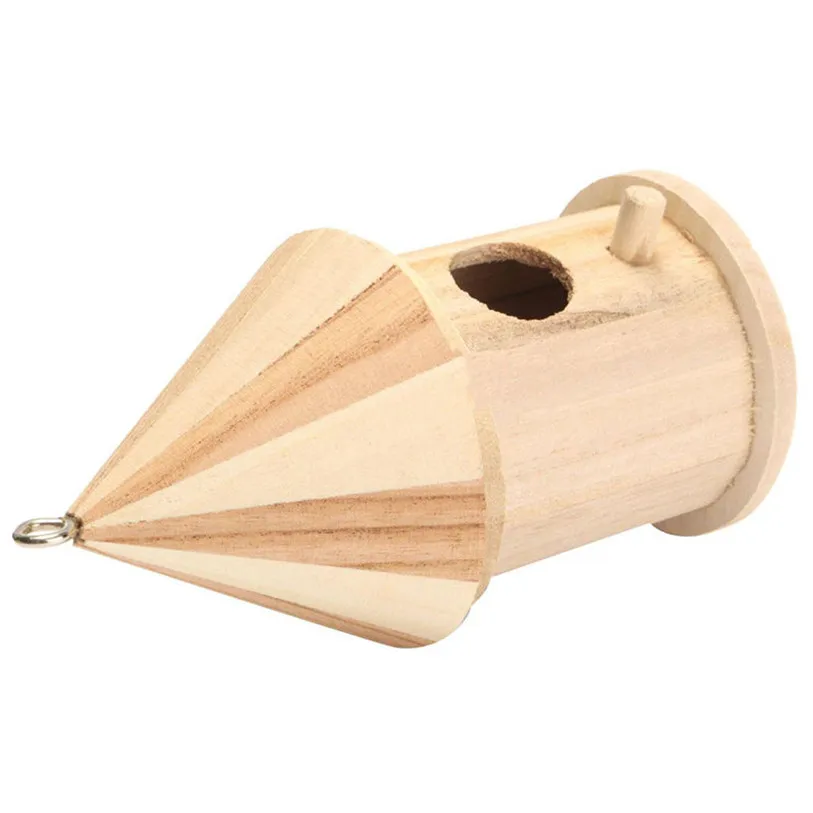 Outdoor Bird Nest House Parrot Hanging Hammock Wooden Bird Ladder Swing Toy Handmade Bird Box Bed Cave House Pet Toy noMY28 (1)