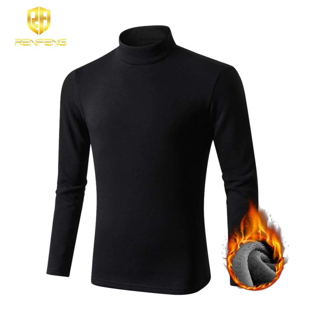Male Winter Thermal Underwear Tops Mens Cotton Long Johns Tops Men High Colar Long Sleeves Keep Warm Breathable Undershirt 3XL  (6) 