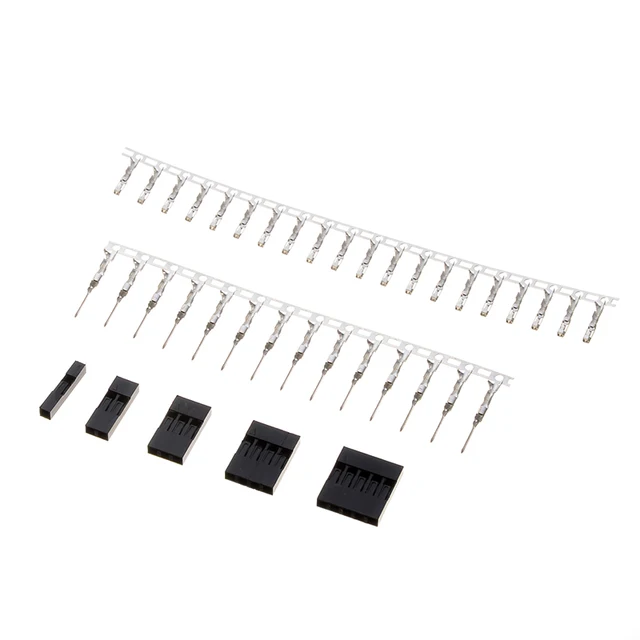thumbnail: Pzsmocn Dupont Connector Set - 2.54 Mm Pitch 4-Pin Vrouwelijke Connectors - 50 Sets Met Crimp Pins