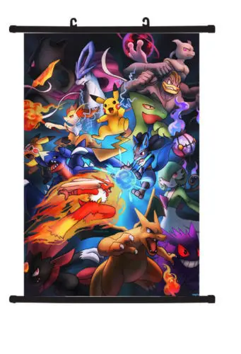 

Hot Anime Pokemon Go Pocket Monster Poster Home Decor Wall Scroll