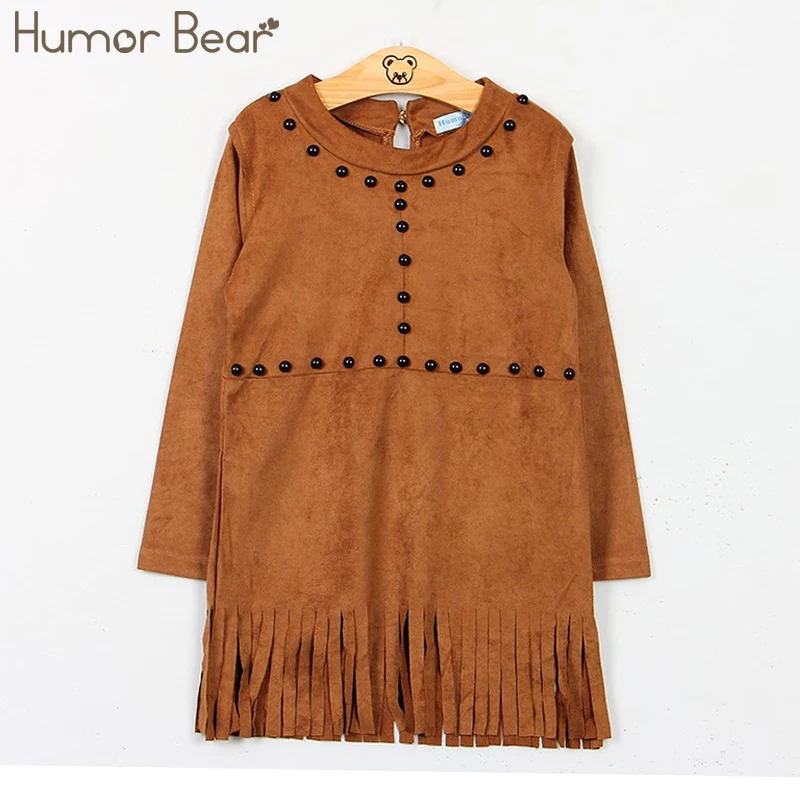 

Humor Bear Autumn Winter Toddler Girl Dress Long Sleeve Cotton Ruffles Princess Dress Kids Corduroy Pleated Fashion Baby Dress