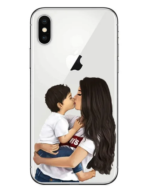 Мягкий силиконовый чехол из ТПУ для телефона Super mom dear mommy baby iPhone 5 5s SE 6 6S Plus 7 7P 8 8P X XS