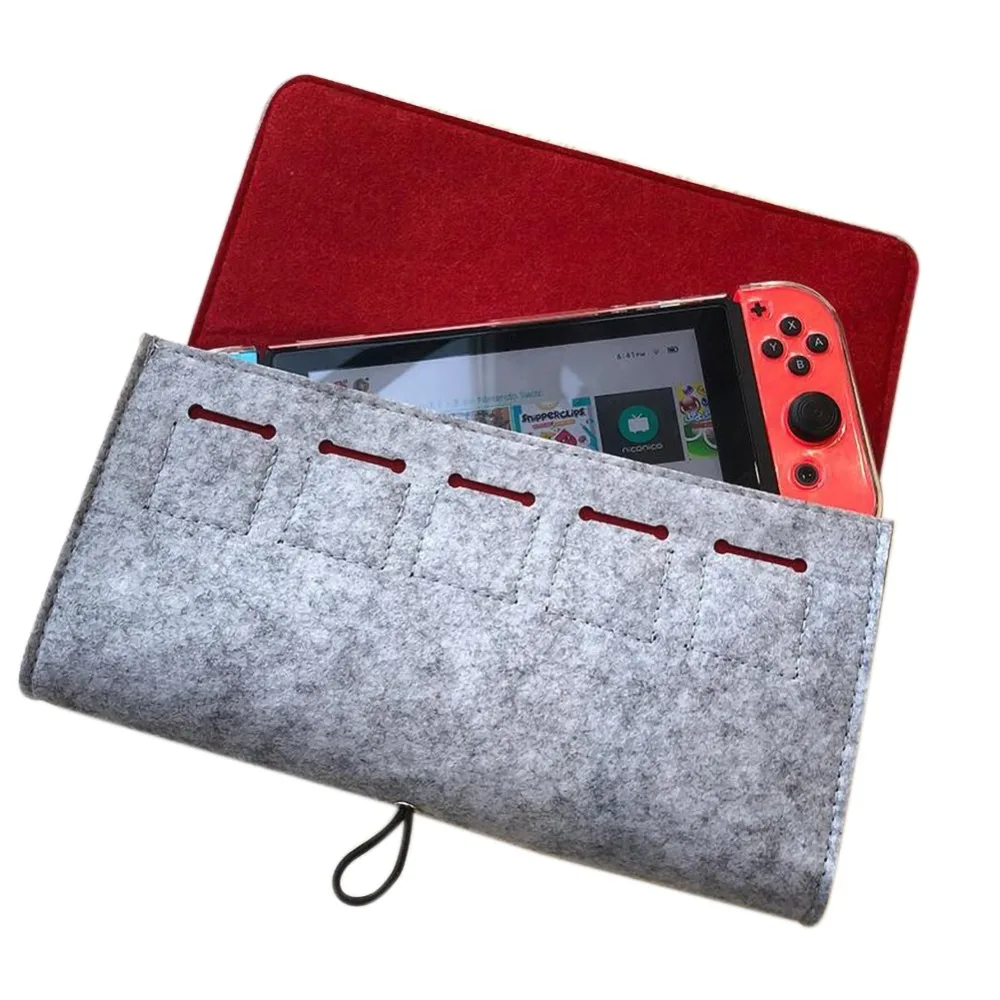 

Carry Case for Nintend Switch Suede Pouch Bag Accessory Storage Case for Nintendos Switch Console Storage 5 Game Cards Slot