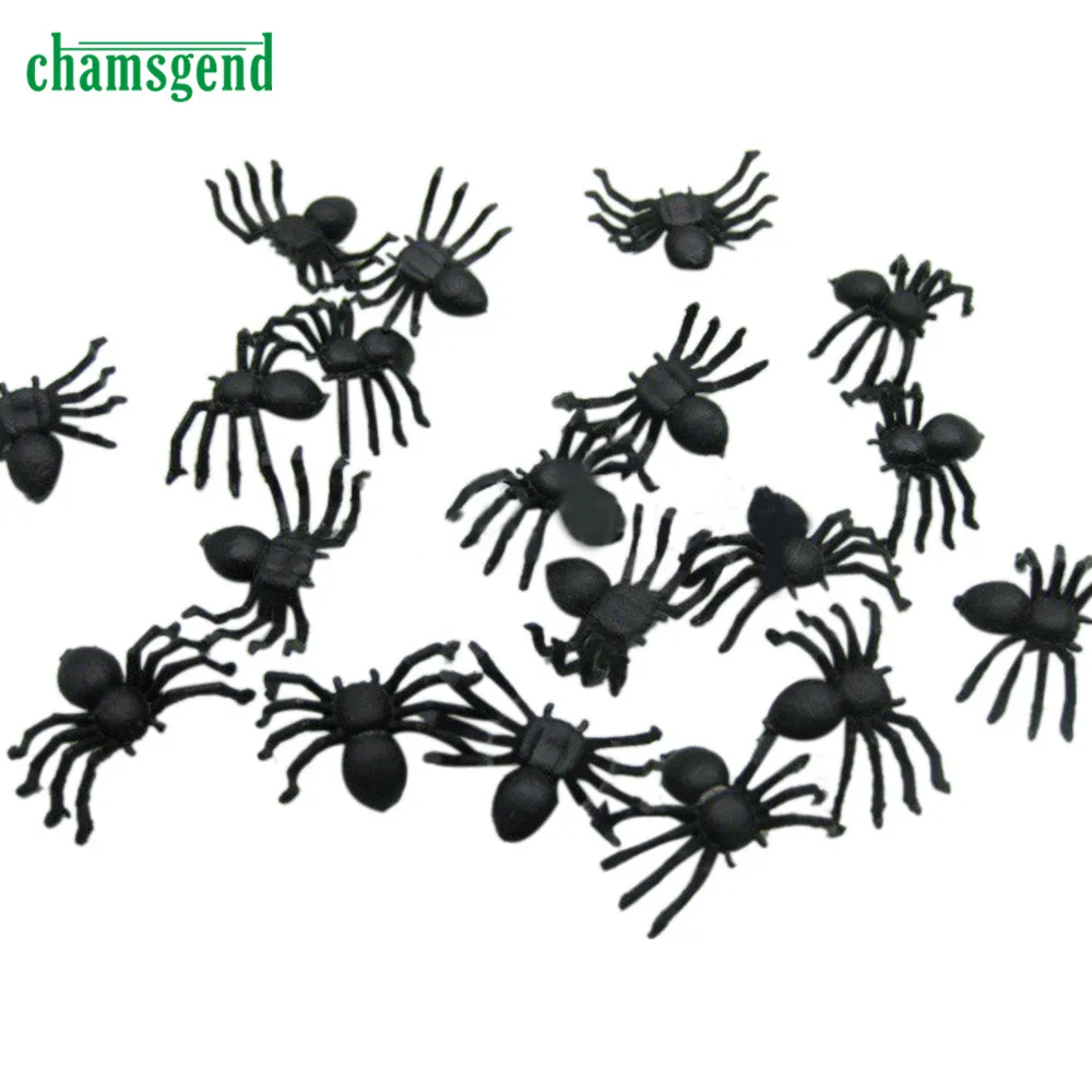

NEW 20 PC Halloween Plastic Black Spider Joking Toys Decoration Realistic Levert Dropship Se14